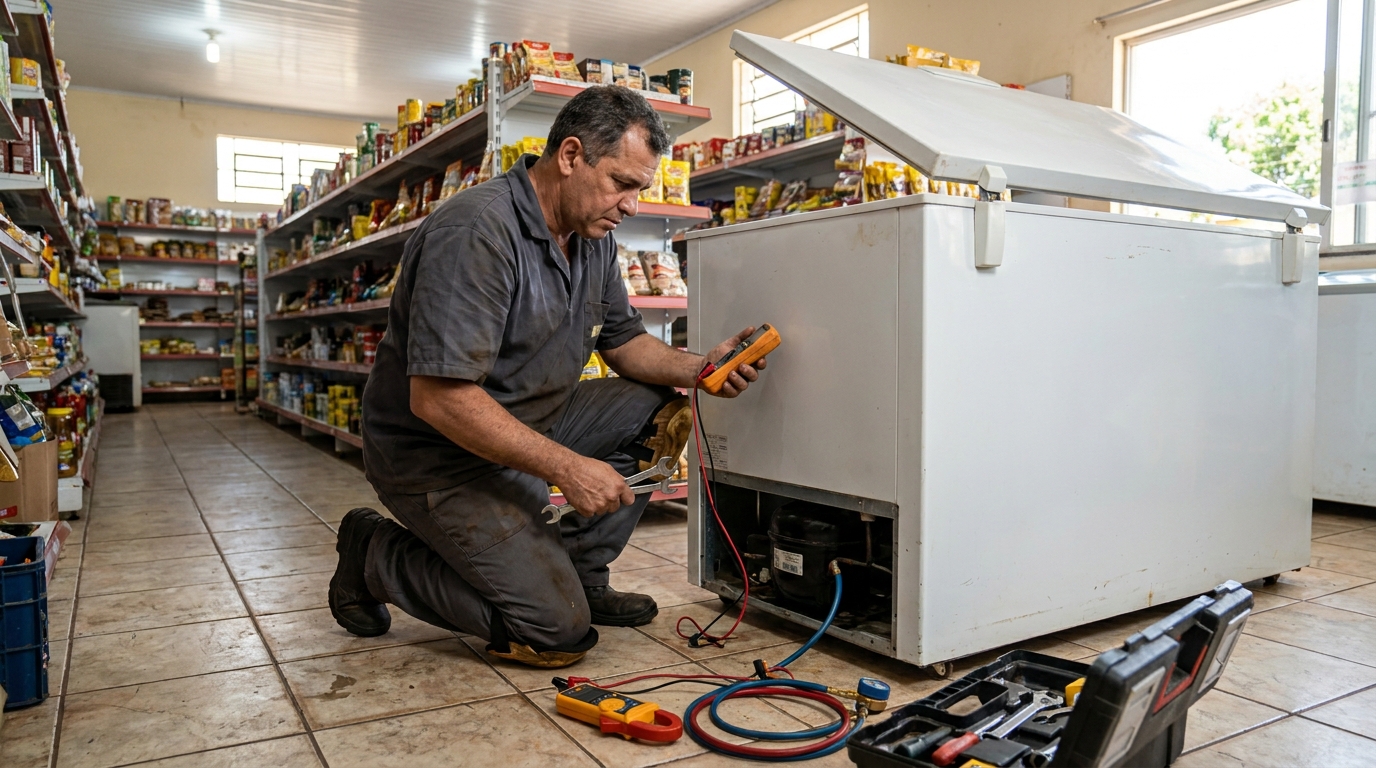 Troca de termostato de freezer em Canoas‑RS